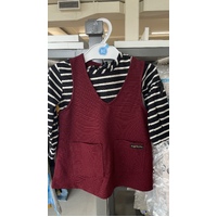Elfindoll Japan Girl Long Sleeve Top + V Neck Dress (2 Pieces) Size 80-95cm 