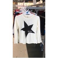 Long Sleeve Boy T Shirt Cream White Size 130cm (Star)