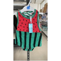 Elfindoll Japan 100% Cotton Baby Summer Onesie Size 70-80cm (Watermelon) 西松屋连体衣