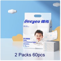 Deeyeo Silver Series Disposable Bed Urine Pads (Mats) Size L 2Packs 60pcs 