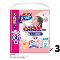 Goo.N Plus Pants for Best Comfort Size M 1Carton 198pcs (M66x3) 6-11KG-Disney 大王肌快適大增量