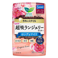 Laurier 99.9% Antibacterial Deodorant Rose Panty Liners 50pcs