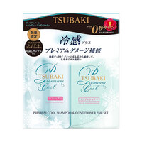 Shiseido Tsubaki Premium Cool Shampoo 490ml & Conditioner 490ml Set