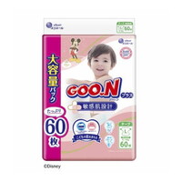 Goo.N Plus Nappies for Sensitive Skin Giant Pack Size L 60PK (9-14KG) -Disney 大王敏感肌