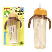 Pigeon Tall Training Straw Bottle BPA Free  330ml for Baby 9m+  (Yellow)
