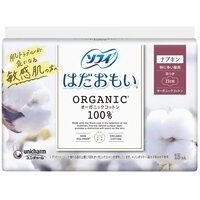 Unicharm Sofy Hadaomoi 100% Organic Cotton Pads With Wings 23cm15pcs 敏感肌