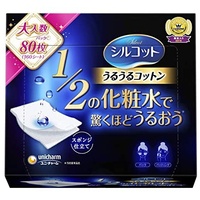 Unicharm Silcot Uruuru Sponge Facial Cotton Pads Giant Pack 80 Sheet ( 大增量)