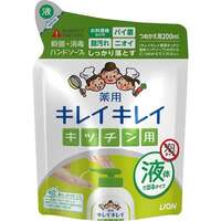Lion Kirei Kirei Medicated Liquid Handwash Refill for Kitchen 200ml (Anti Bacterial)
