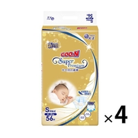Goo.N Super Premium Nappies Size S 1Carton 224pcs (S56x4) 4-8KG 大王光羽