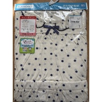 ElfinDoll Baby Girl Pajamas (Top + 3/4 Pants) 1 Set Size 80cm (Dots) 西松屋睡衣套装