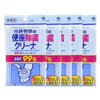 Kobayashi Toilet Seat Cleaning Wipes Anti-Bacterial Sterilization Flushable 5Packs (50 Sheets in total ,10x5)