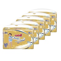 Goo.N Super Premium Nappy Pants Size L 5Packs  160pcs (L32x5) 9-14KG