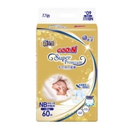 Goo.N Super Premium Nappies Newborn 60PK (Up to 5KG) 大王光羽