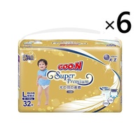 Goo.N Super Premium Nappy Pants Size L 1Carton 192pcs (L32x6) 9-14KG 大王 光羽拉拉裤