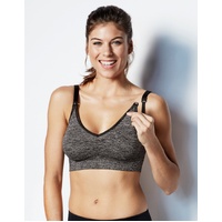 Bravado Body Silk Seamless Yoga Nursing Bra Size XL (Charcoal Heather)