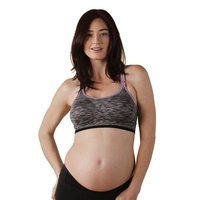 Bravado Designs Body Silk Seamless Rhythm Nursing Bra Size L (Black Spacedye)