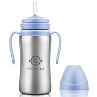 Grosmimi Stainless SUS304 Kids Insulated Straw Cup 300ml (10M+) -Sky Blue 保温吸管杯