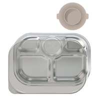 Grosmimi Stainless Baby Food Tray with Silicone Suction Plate (5 Compartments)