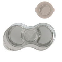 Grosmimi Stainless Baby Food Tray with Silicone Suction Plate (3 Compartments)