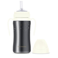 Grosmimi Dark Series Stainless SUS304 Kids Insulated Straw Cup 300ml(10m+) -White 保温吸管杯