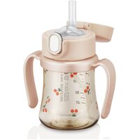 Grosmimi Cherrish Edition PPSU Straw Cup 200ml +Weighted Straw(6M+) Rose Gold 吸管杯