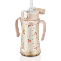 Grosmimi Cherrish Edition PPSU Straw Cup 300ml +Weighted Straw (6M+) Rose Gold 樱桃系列