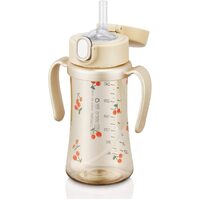 Grosmimi Cherrish Edition PPSU Straw Cup 300ml + Weighted Straw (6M+) -Pure Gold 樱桃系列