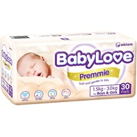 Babylove Premmie Nappies 30PK (1.5-3KG) for Premature Babies