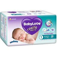 Babylove Cosifit Newborn Nappies 28PK (Up to 5KG) + Genki Nappies Newborn 4pcs