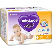 Babylove Cosifit Nappies Size 2 Infant 24PK (3-8KG) 