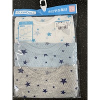 Elfindoll 100% Cotton Baby Onesie 3 Pack Size 70-90cm (Extra Breathability)- 超透气连体内衣