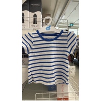 Elfindoll Japan Classic 100% Cotton Girl Top Size 100cm (Blue Stripe)- 西松屋