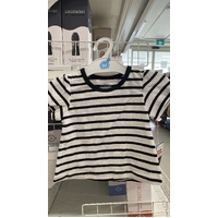 Elfindoll Japan Classic 100% Cotton Girl Top Size 80-120cm (Black Stripe)- 西松屋