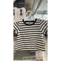 Elfindoll Japan Classic 100% Cotton Girl Top Size 100cm (Black Stripe)- 西松屋