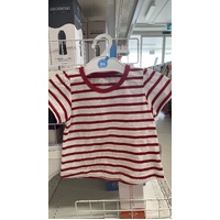 Elfindoll Japan Classic 100% Cotton Girl Top Size 80-95cm (Red Stripe)- 西松屋