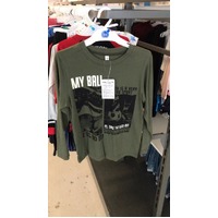Elfindoll Japan Long Sleeve Boy T Shirt Army Green Size 130-150cm (My Ball) -西松屋