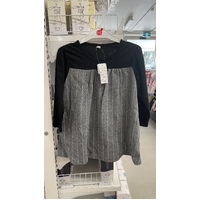 Elfindoll Japan Girl Black & Grey Stripes Dress Size 100-140cm
