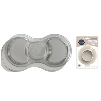 Grosmimi Stainless SUS304 Baby Food Tray with Lid (3 Compartment) + Silicone Suction Plate