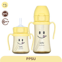 Grosmimi Smile PPSU Straw Cup 200ml/300ml (6M+) -Lemon Sugar  吸管杯