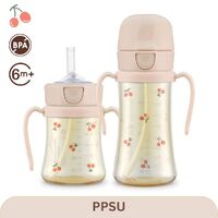 Grosmimi Cherrish Edition PPSU Straw Cup 200ml/300ml (6M+) Sweet Peach 吸管杯