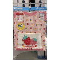 ElfinDoll Baby Girl Pajamas (Top+Belly Protect Shorts) 1 Set Size 70cm (Strawberry & Corn) 西松屋睡衣套装