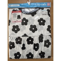 ElfinDoll Baby Girl Set (Top + Pants) 1 Set Size 90cm (Black Flower) 西松屋睡衣套装