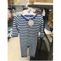 Nishimatsuya Organic Cotton Onesie Size 70cm (Blue Stripe) 有机棉连体衫