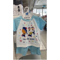 ElfinDoll Baby Boy Pajamas (Top+Belly Protect Shorts) 1 Set Size 80-95cm (Tiny Twin Bears) 西松屋睡衣护肚裤套装