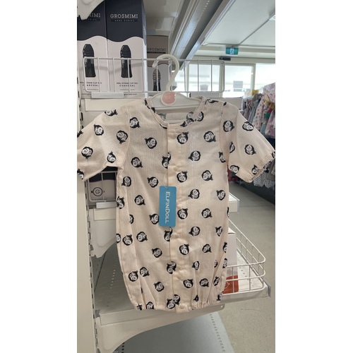 Elfindoll Japan 100% Cotton Newborn Baby Onesie & Nightgown Size 50-60cm - 西松屋连体内衣&睡袍