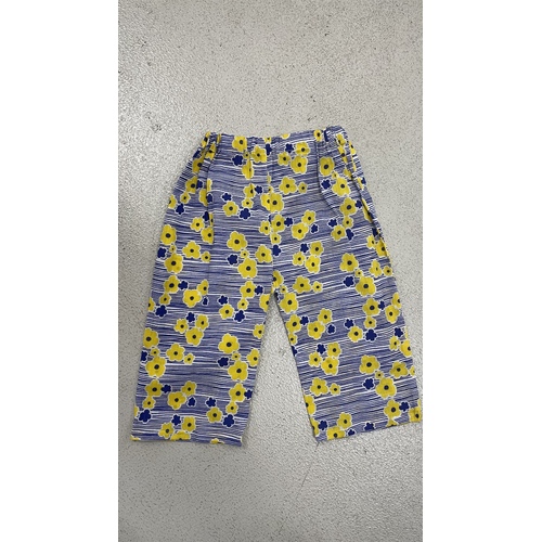 Elfindoll Japan 100% Cotton Baby Girl Pajama Pants Size 80-120cm (Yellow Flower)- 西松屋宽腿裤