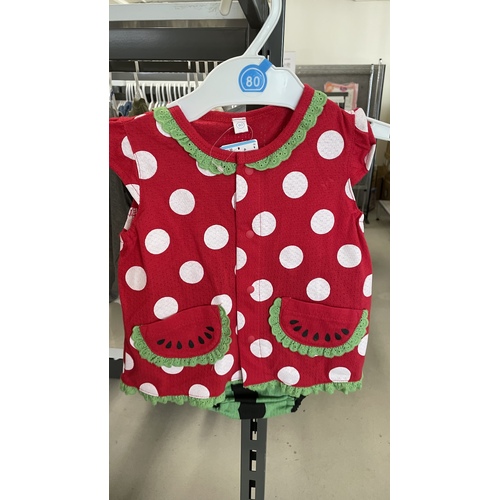 Elfindoll Japan Baby Dress Set Size 80cm (Red Dot)