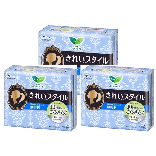 Laurier Kirei Unscented Panty Liners 3Packs (72pcs x 3)