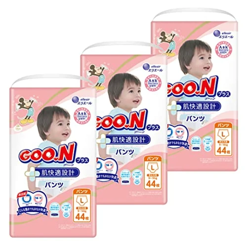 Goo.N Plus Pants for Best Comfort Size L 1Carton 132pcs(L44x3) 9-14KG 大王敏感肌 拉拉裤 