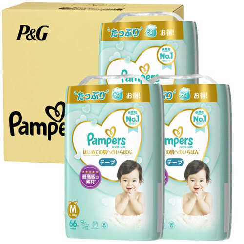 Pampers Premium Nappies Jumbo Pack Size M 1Carton 198pcs (M66x3) 6-11KG 最高級素材